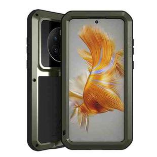 For Huawei Mate 50 LOVE MEI POWERFUL Metal Shockproof Life Waterproof Dustproof Phone Case(Army Green)