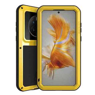 For Huawei Mate 50 Pro LOVE MEI POWERFUL Metal Shockproof Life Waterproof Dustproof Phone Case(Yellow)