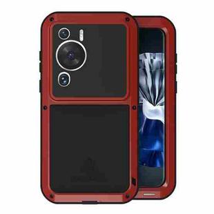 For Huawei P60 / P60 Pro / P60 Art LOVE MEI POWERFUL Metal Shockproof Life Waterproof Dustproof Phone Case(Red)