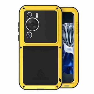 For Huawei P60 / P60 Pro / P60 Art LOVE MEI POWERFUL Metal Shockproof Life Waterproof Dustproof Phone Case(Yellow)