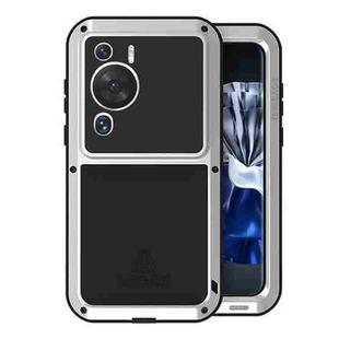 For Huawei P60 / P60 Pro / P60 Art LOVE MEI POWERFUL Metal Shockproof Life Waterproof Dustproof Phone Case(Silver)