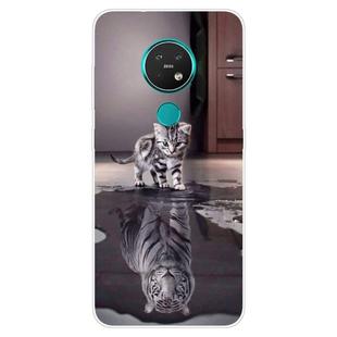 For Nokia 6.2 / 7.2 Coloured Drawing Pattern Highly Transparent TPU Protective Case(Cat Tiger)