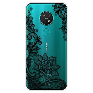 For Nokia 6.2 / 7.2 Coloured Drawing Pattern Highly Transparent TPU Protective Case(Black Rose)