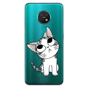 For Nokia 6.2 / 7.2 Coloured Drawing Pattern Highly Transparent TPU Protective Case(Cat)