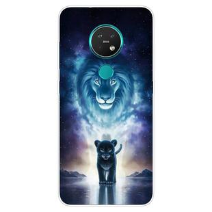 For Nokia 6.2 / 7.2 Coloured Drawing Pattern Highly Transparent TPU Protective Case(Lion)