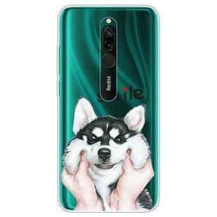 For Xiaomi Redmi 8 Coloured Drawing Pattern Highly Transparent TPU Protective Case(Pinch Dog)