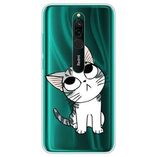 For Xiaomi Redmi 8 Coloured Drawing Pattern Highly Transparent TPU Protective Case(Cat)