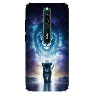 For Xiaomi Redmi 8 Coloured Drawing Pattern Highly Transparent TPU Protective Case(Lion)