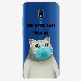For Xiaomi Redmi 8A Coloured Drawing Pattern Highly Transparent TPU Protective Case(Mask Cat)