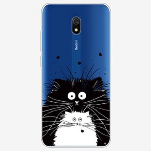 For Xiaomi Redmi 8A Coloured Drawing Pattern Highly Transparent TPU Protective Case(Black White Rat)