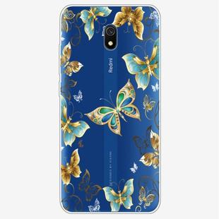 For Xiaomi Redmi 8A Coloured Drawing Pattern Highly Transparent TPU Protective Case(Golden Butterfly)