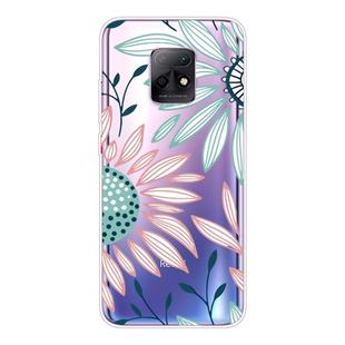 For Xiaomi Redmi 10X 5G Coloured Drawing Pattern Highly Transparent TPU Protective Case(Flower)