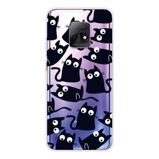 For Xiaomi Redmi 10X 5G Coloured Drawing Pattern Highly Transparent TPU Protective Case(Black Cat)