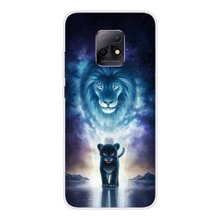 For Xiaomi Redmi 10X 5G Coloured Drawing Pattern Highly Transparent TPU Protective Case(Lion)