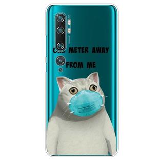 For Xiaomi Mi CC9 Pro Coloured Drawing Pattern Highly Transparent TPU Protective Case(Mask Cat)