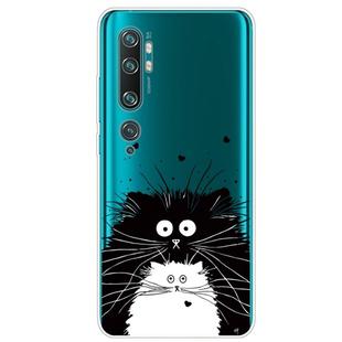 For Xiaomi Mi CC9 Pro Coloured Drawing Pattern Highly Transparent TPU Protective Case(Black White Rat)