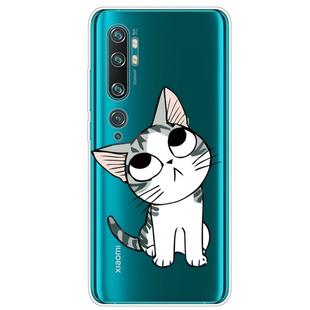For Xiaomi Mi CC9 Pro Coloured Drawing Pattern Highly Transparent TPU Protective Case(Cat)