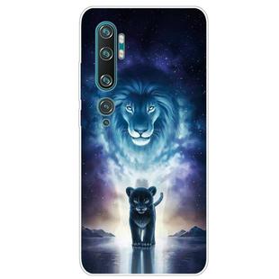 For Xiaomi Mi CC9 Pro Coloured Drawing Pattern Highly Transparent TPU Protective Case(Lion)