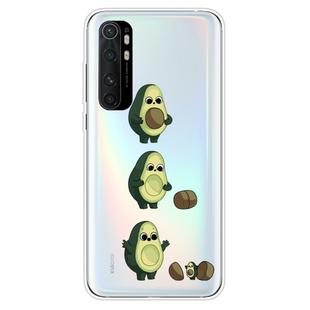 For Xiaomi Mi Note 10 Lite Coloured Drawing Pattern Highly Transparent TPU Protective Case(Avocado)