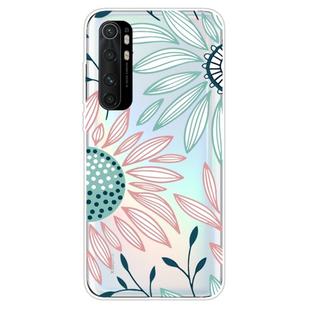 For Xiaomi Mi Note 10 Lite Coloured Drawing Pattern Highly Transparent TPU Protective Case(Flower)