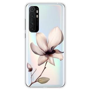 For Xiaomi Mi Note 10 Lite Coloured Drawing Pattern Highly Transparent TPU Protective Case(Lotus)