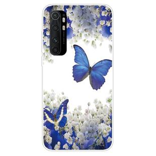 For Xiaomi Mi Note 10 Lite Coloured Drawing Pattern Highly Transparent TPU Protective Case(Purple Butterfly)