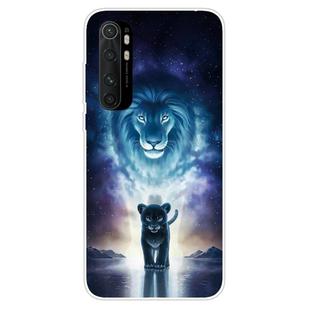 For Xiaomi Mi Note 10 Lite Coloured Drawing Pattern Highly Transparent TPU Protective Case(Lion)