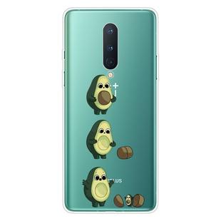 For OnePlus 8 Coloured Drawing Pattern Highly Transparent TPU Protective Case(Avocado)