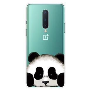 For OnePlus 8 Coloured Drawing Pattern Highly Transparent TPU Protective Case(Panda)