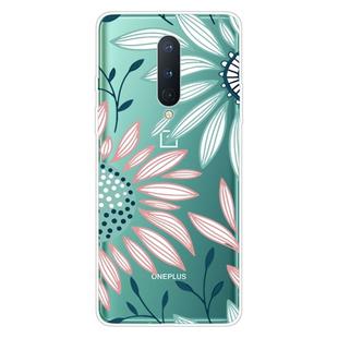 For OnePlus 8 Coloured Drawing Pattern Highly Transparent TPU Protective Case(Flower)