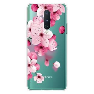 For OnePlus 8 Coloured Drawing Pattern Highly Transparent TPU Protective Case(Cherry Blossoms)