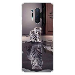 For OnePlus 8 Pro Coloured Drawing Pattern Highly Transparent TPU Protective Case(Cat Tiger)