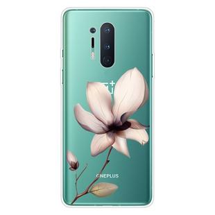 For OnePlus 8 Pro Coloured Drawing Pattern Highly Transparent TPU Protective Case(Lotus)