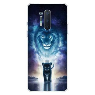 For OnePlus 8 Pro Coloured Drawing Pattern Highly Transparent TPU Protective Case(Lion)