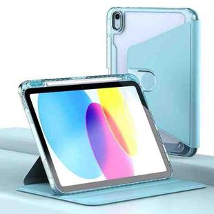 For iPad 10th Gen 10.9 2022 Clear 360 Rotation Stand Smart Leather Tablet Case(Baby Blue)