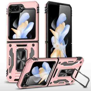 For Samsung Galaxy Z Flip5 5G Armor PC + TPU Camera Shield Phone Case(Rose Gold)