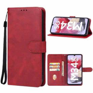For Samsung Galaxy M34 5G Leather Phone Case(Red)