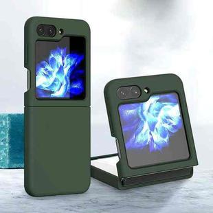 For Samsung Galaxy Z Flip5 Silicone Skin Feel Folding Phone Case(Dark Green)
