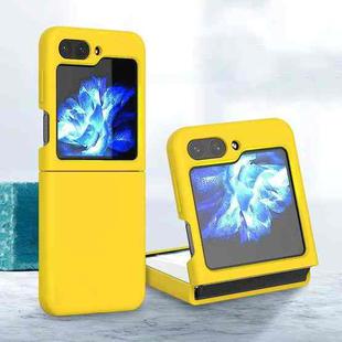 For Samsung Galaxy Z Flip5 Silicone Skin Feel Folding Phone Case(Lemon Yellow)