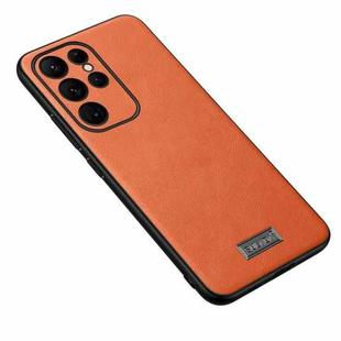 For Samsung Galaxy S23 Ultra 5G SULADA Shockproof TPU + Handmade Leather Phone Case(Orange)