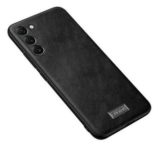 For Samsung Galaxy S23 5G SULADA Shockproof TPU + Handmade Leather Phone Case(Black)