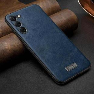 For Samsung Galaxy S25+ 5G SULADA Shockproof TPU Hybrid Handmade Leather Phone Case(Blue)