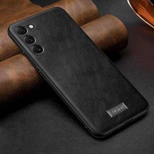 For Samsung Galaxy S25 5G SULADA Shockproof TPU Hybrid Handmade Leather Phone Case(Black)