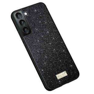 For Samsung Galaxy S25+ 5G SULADA Glittery TPU Hybrid Handmade Leather Phone Case(Black)