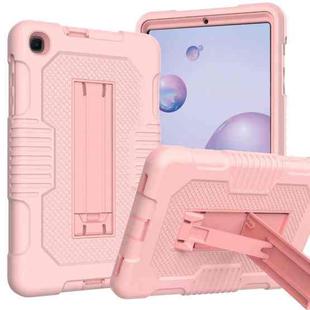 For Samsung Galaxy A 8.4 T307 Contrast Color Robot B2 Silicone Hybrid PC Tablet Case with Holder(Rose Gold)