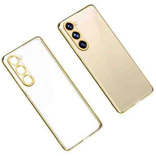 For Samsung Galaxy S23 5G SULADA Shockproof Plating TPU Transparent Phone Case(Gold)