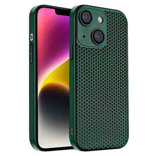 For iPhone 14 Honeycomb Radiating PC Phone Case(Green)