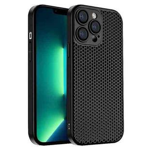For iPhone 13 Pro Max Honeycomb Radiating PC Phone Case(Black)