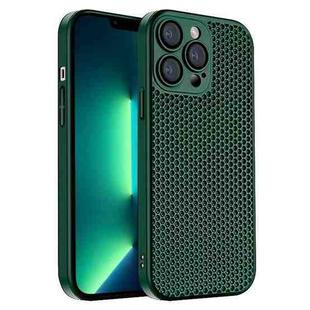 For iPhone 13 Pro Max Honeycomb Radiating PC Phone Case(Green)