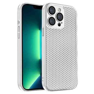 For iPhone 13 Pro Max Honeycomb Radiating PC Phone Case(White)